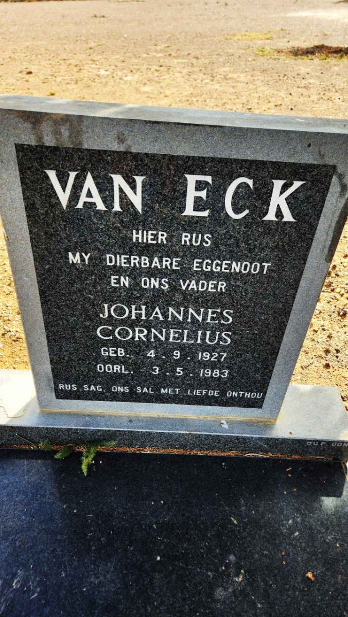 ECK Johannes Cornelius, van 1927-1983