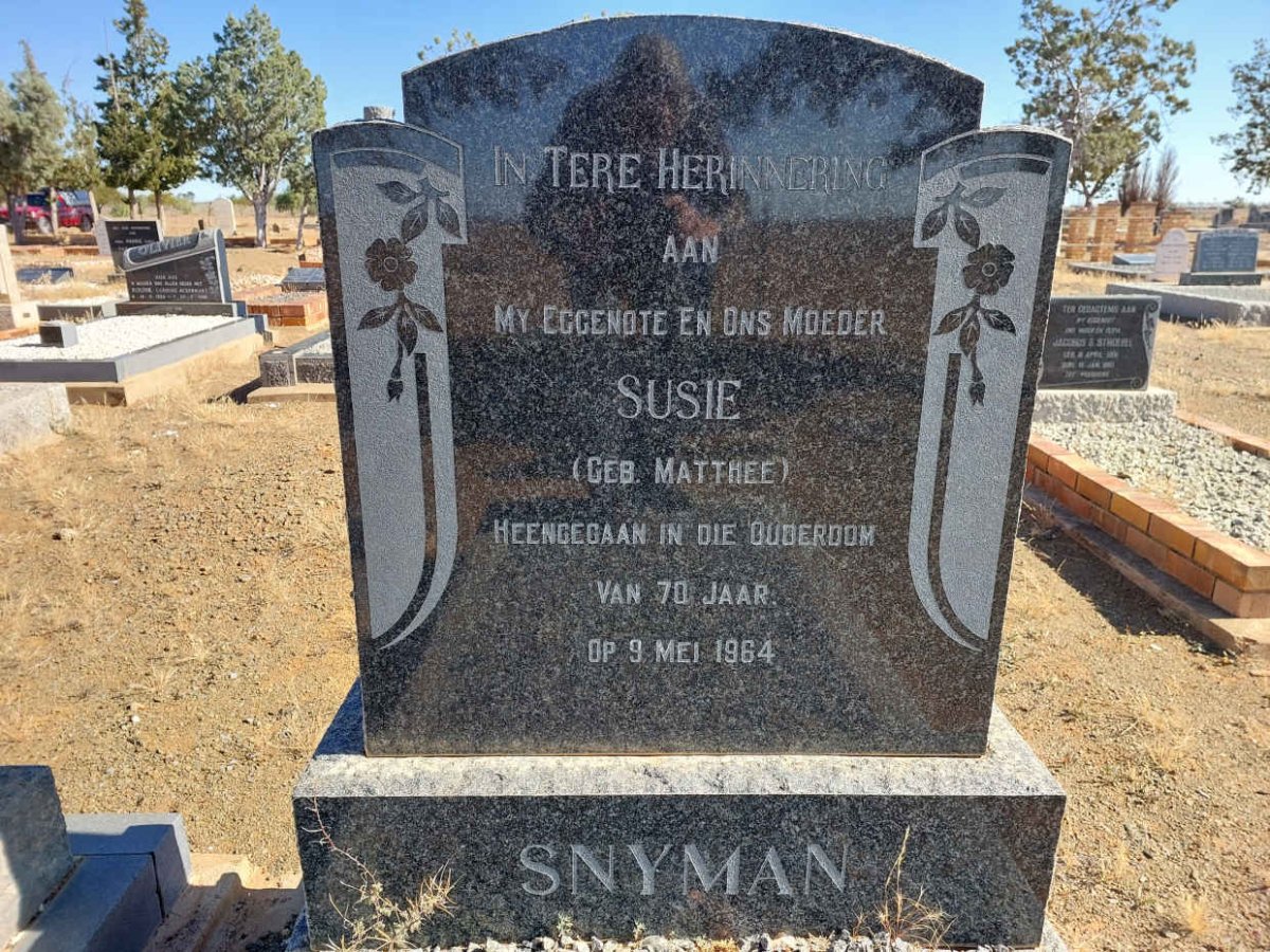 SNYMAN Susie nee MATTHEE -1964