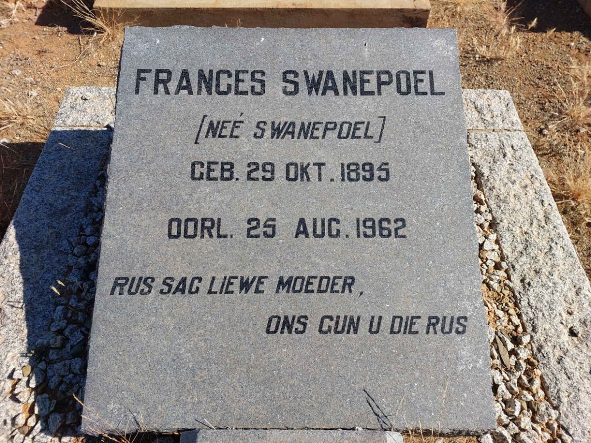 SWANEPOEL Frances nee SWANEPOEL 1895-1962