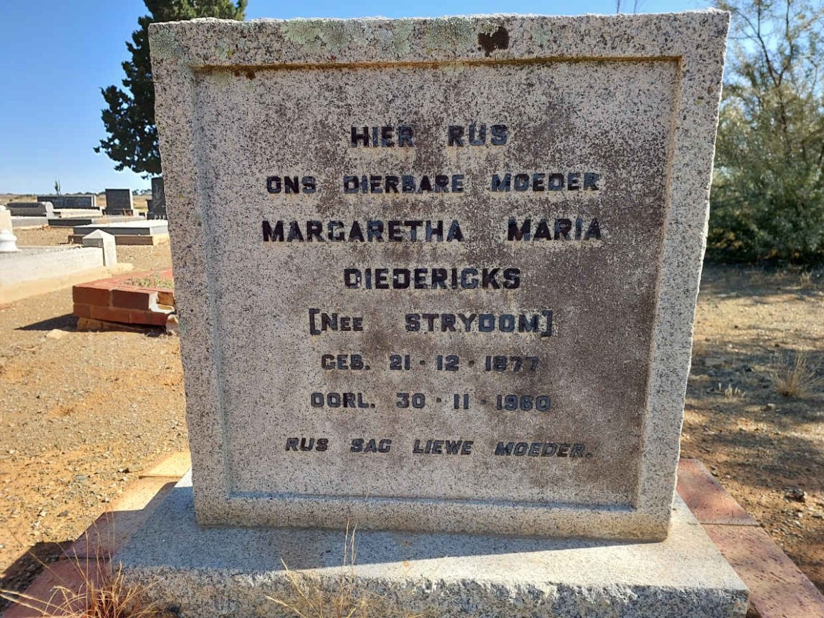DIEDERICKS Margaretha Maria nee STRYDOM 1877-1960