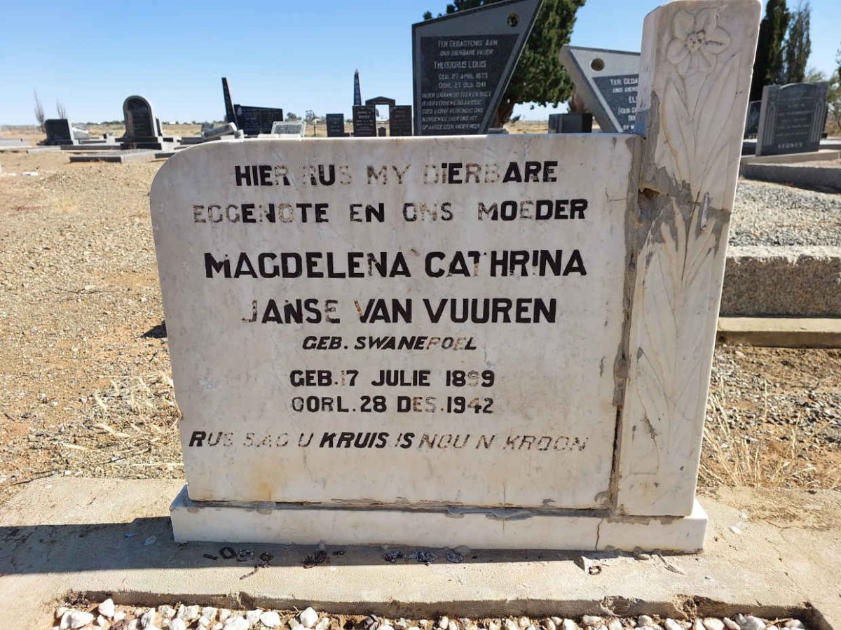 VUUREN Magdelena Cathrina, Janse van nee SWANEPOEL 1899-1942