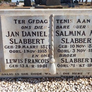 SLABBERT Jan Daniel 1877-1918 &amp; Samina M. 1883-1918 :: SLABBERT Lewis Francois 1901-1918