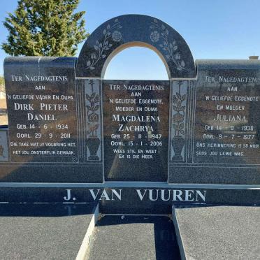 VUUREN Dirk Pieter Daniel, J. van 1934-2011 &amp; Juliana 1938-1977 :: J. VAN VUUREN Magdalena Zachrya 1947-2006