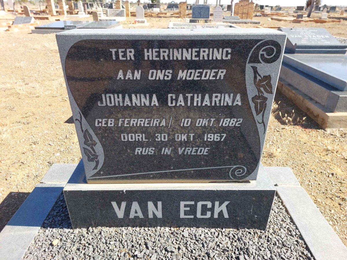 ECK Johanna Catharina, van nee FERREIRA 1882-1967