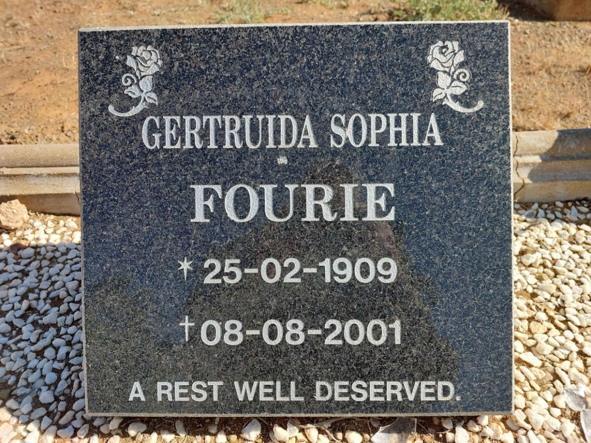 FOURIE Gertruida Sophia 1909-2001