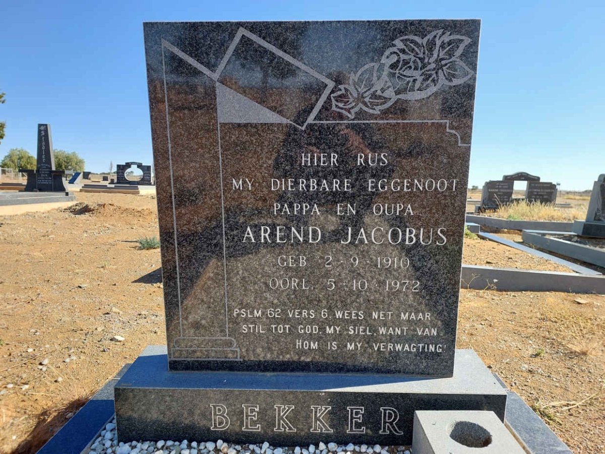BEKKER Arend Jacobus 1910-1972