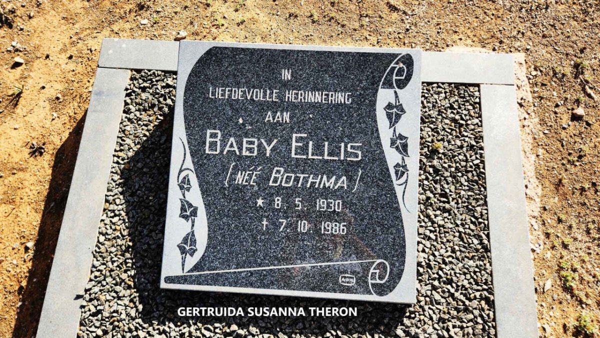 ELLIS Baby nee BOTHMA 1930-1986