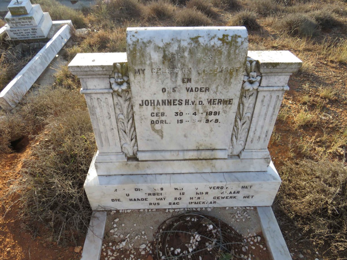 MERWE Johannes H., v.d. 1891-1949