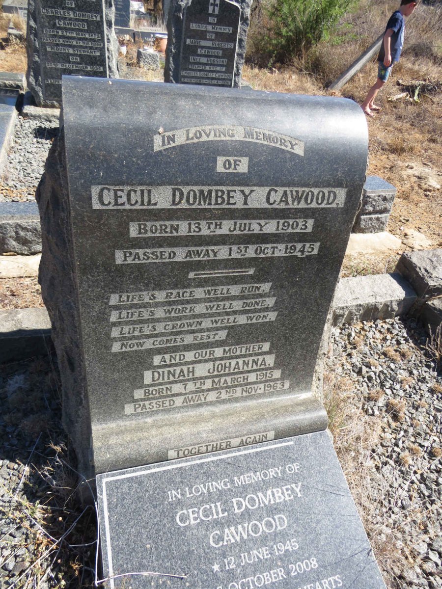 CAWOOD Cecil Dombey 1903-1945 & Dinah Johanna 1915-1963 :: CAWOOD Cecil Dombey 1945-2008