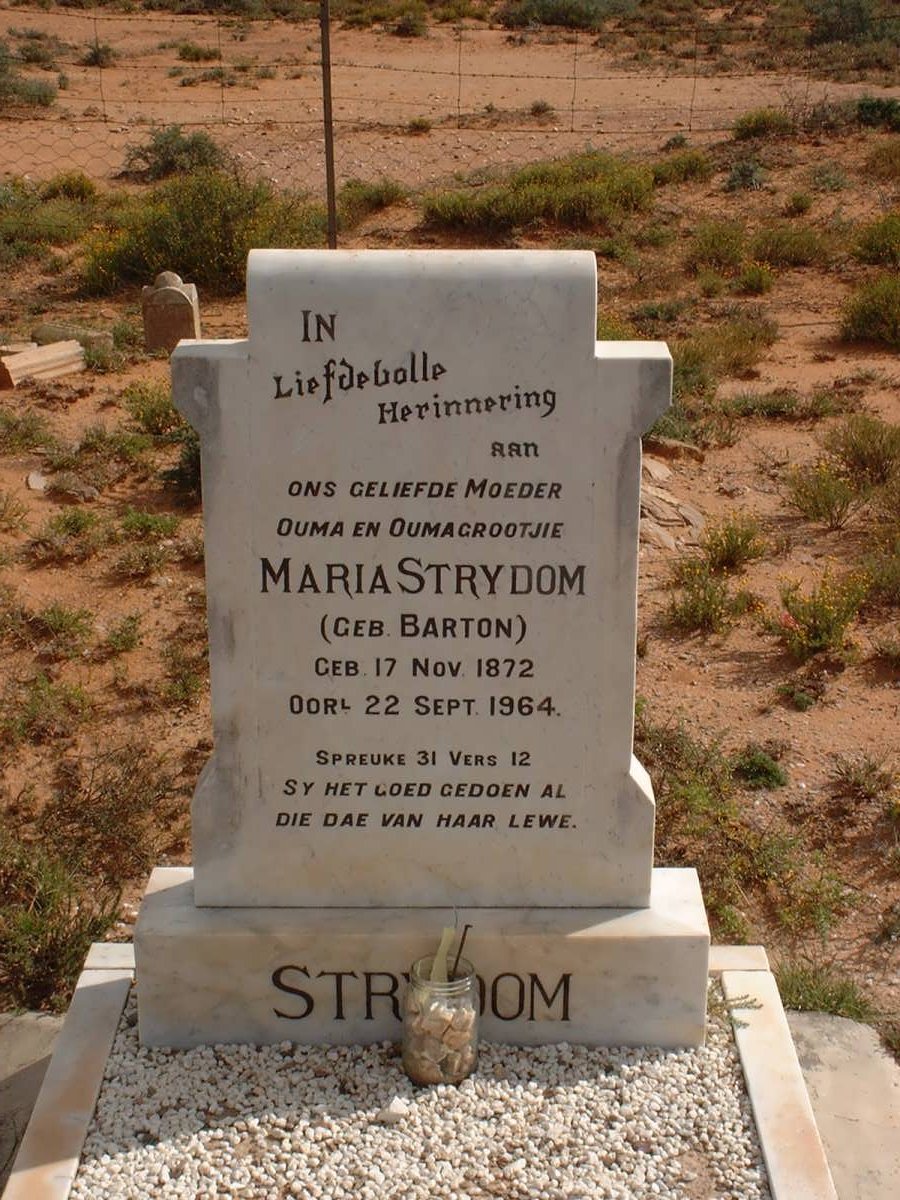 STRYDOM Maria nee BARTON 1872-1964
