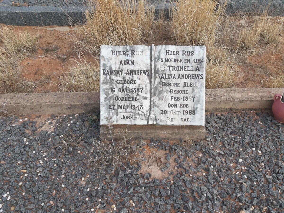 ANDREWS Adam Ramsey 1887-1948 &amp; Petronella Dialina KLEU 1887-1968