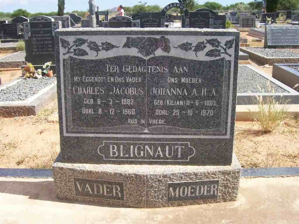 BLIGNAUT Charles Johannes 1882-1960 &amp; Johanna A.H.A. KILIAN 1883-1970