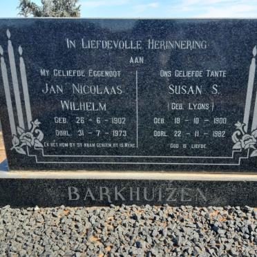 BARKHUIZEN Jan Nicolaas Wilhelm 1902-1973 &amp; Susan S. LYONS 1900-1982