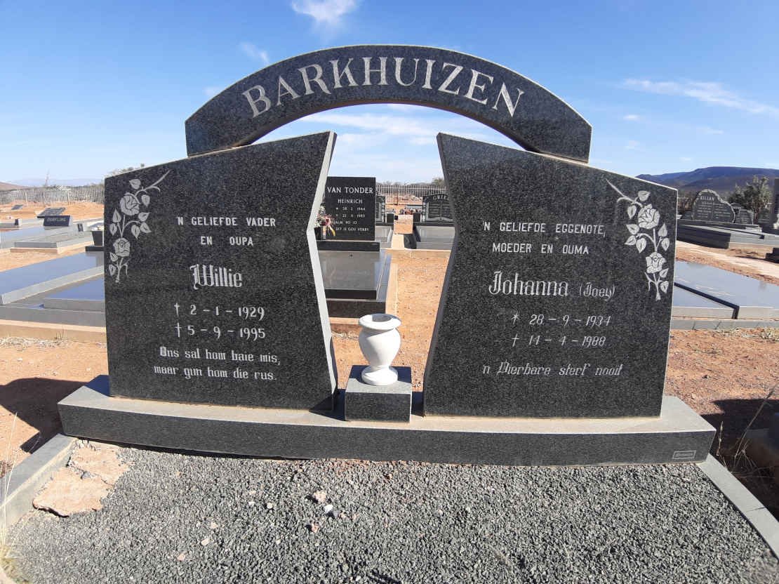 BARKHUIZEN Willie 1929-1995 &amp; Johanna 1934-1988