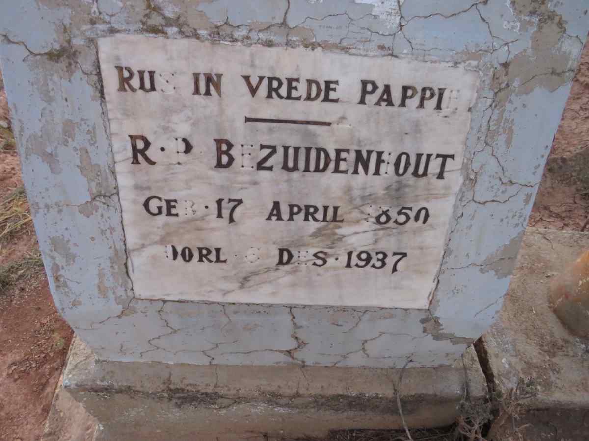 BEZUIDENHOUT R.P. 1850-1937