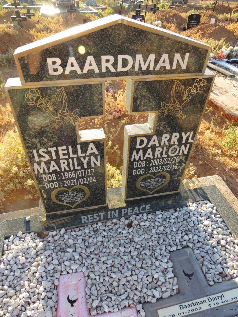BAARDMAN Istella Marilyn 1966-2021 :: BAARDMAN Darryl Marlon 2003-2022