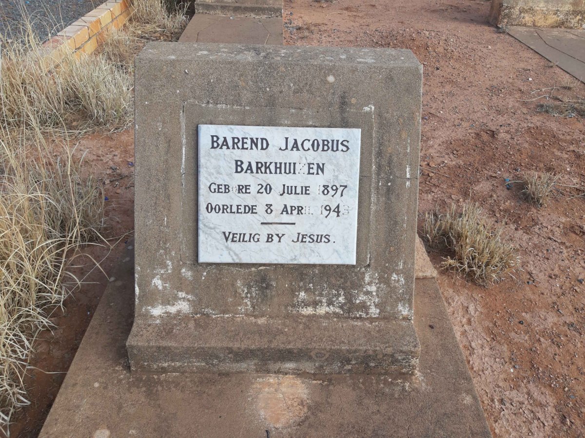 BARKHUIZEN Barend Jacobus 1897-1943
