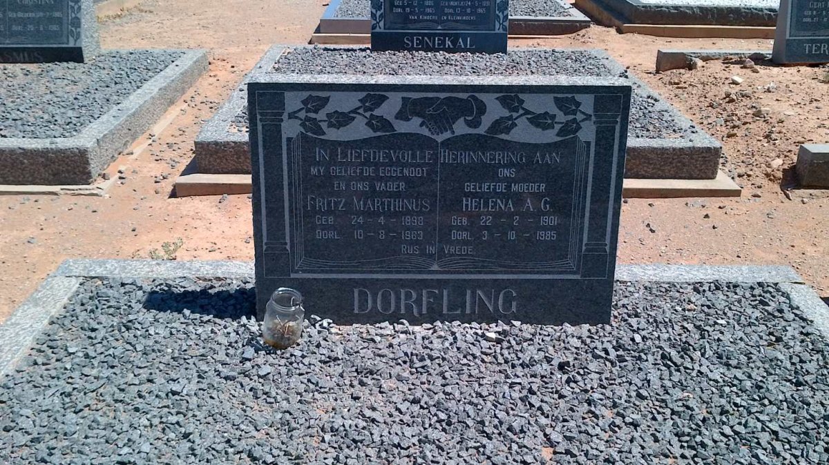 DORFLING Fritz Marthinus 1898-1963 &amp; Helena A.G. 1901-1985