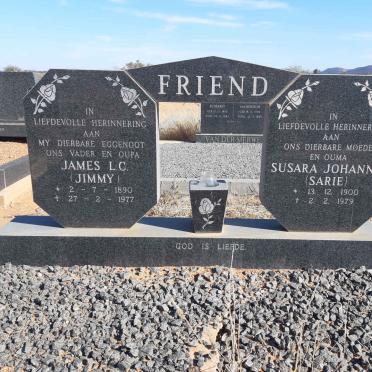 FRIEND James L.C. 1890-1977 &amp; Susara Johanna 1900-1979