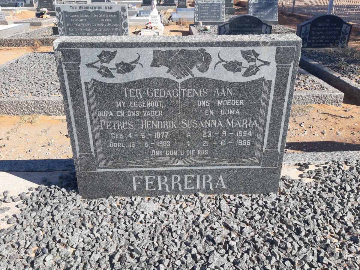 FERREIRA Petrus Hendrik 1877-1963 &amp; Susanna Maria 1894-1986
