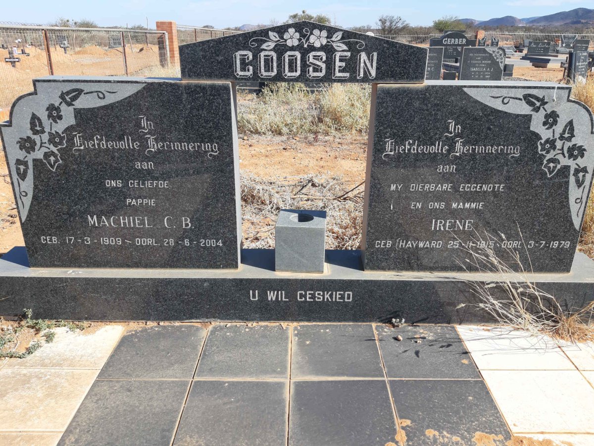 GOOSEN Machiel C.B. 1909-2004 &amp; Irene HAYWARD 1915-1979