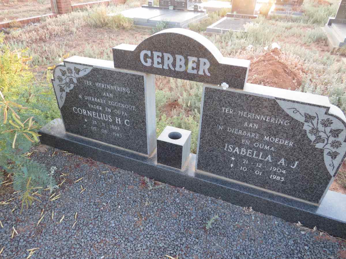 GERBER Cornelius H.C. 1893-1983 & Isabella A.J. 1904-1985
