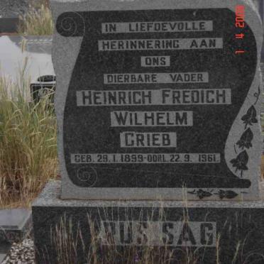 GRIEB Heinrich Fredich Wilhelm 1899-1961