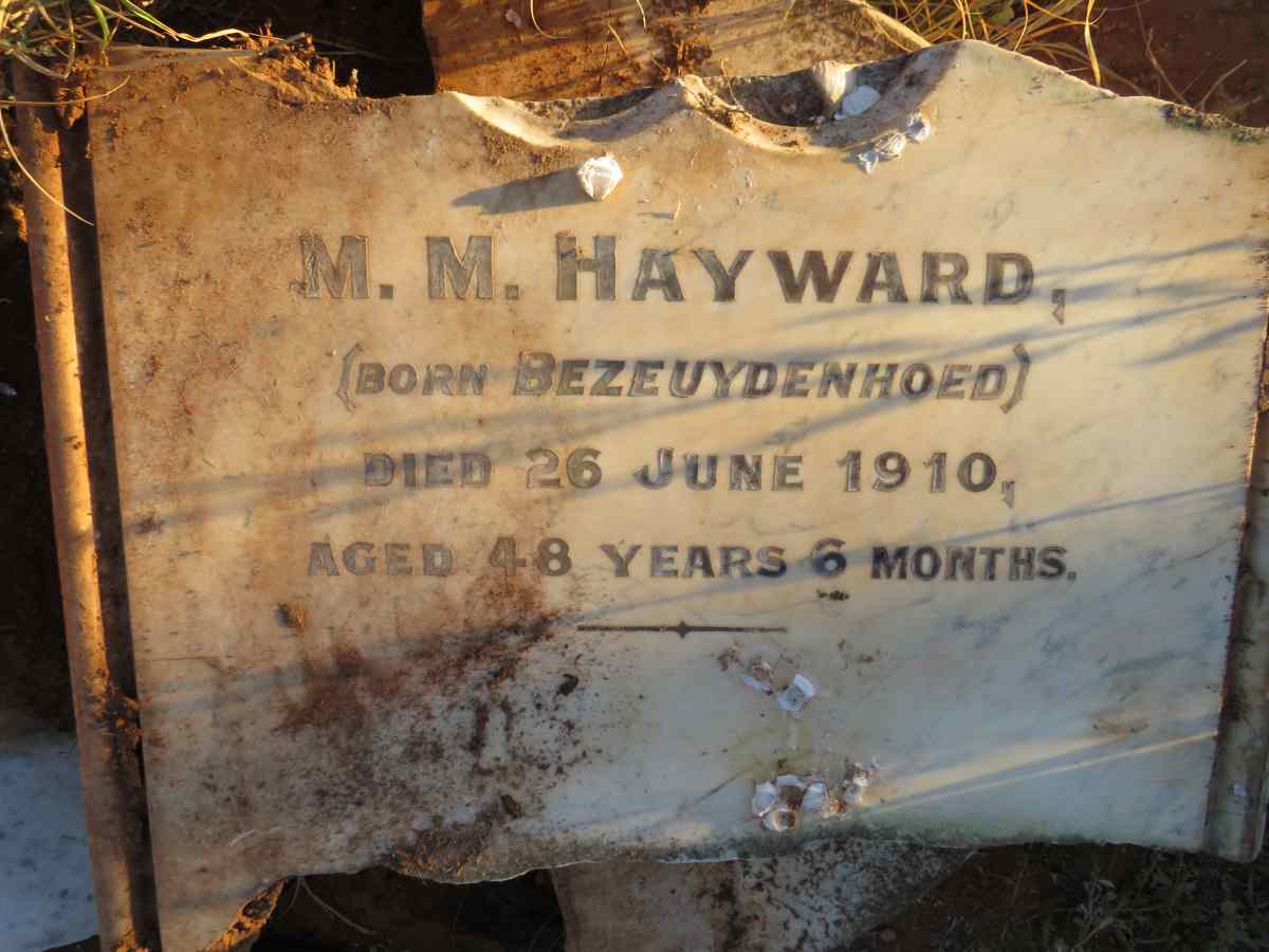 HAYWARD M.M. nee BEZEUYDENHOED -1910