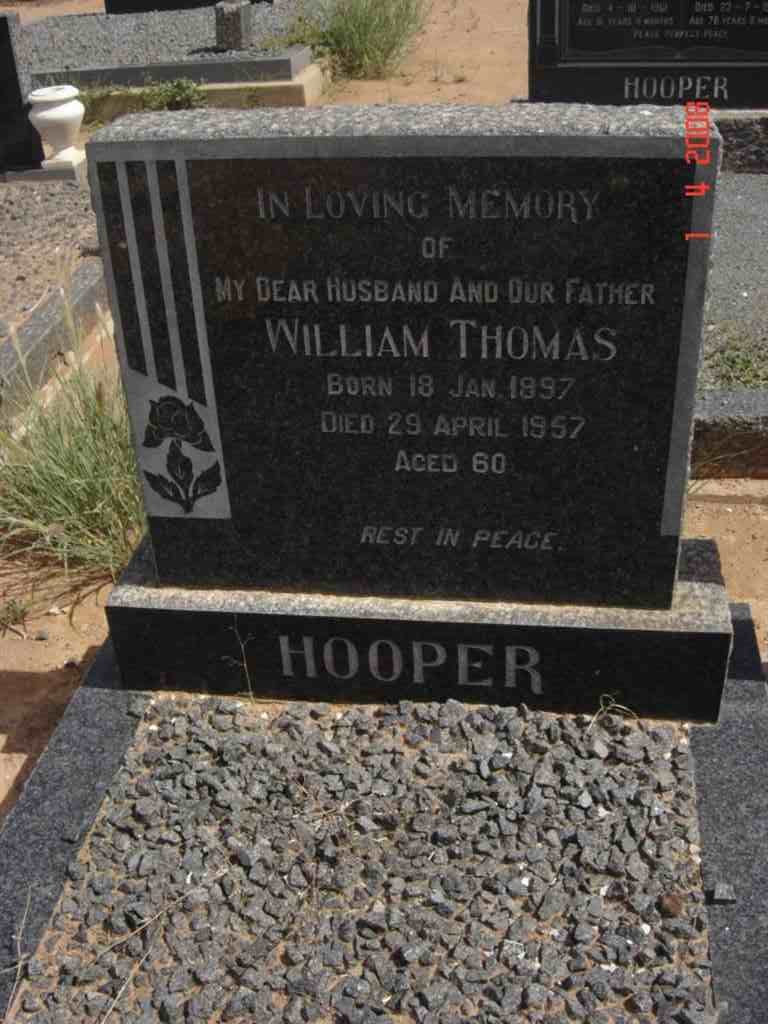HOOPER William Thomas 1897-1957