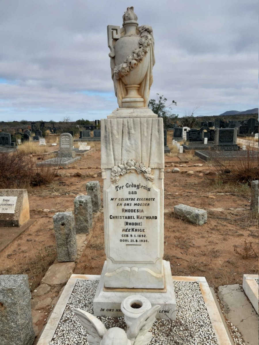 HAYWARD Rhodesia Christabel KRIGE 1892-1936