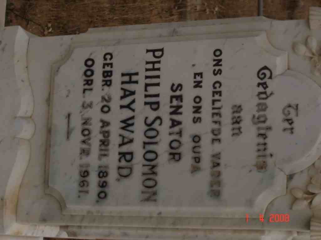 HAYWARD Philip Solomon 1890-1961