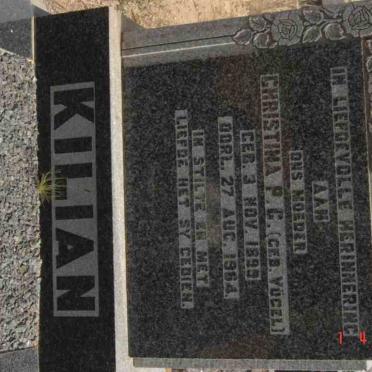 1KILIAN Christina P.G. nee VOGEL 1899-1964