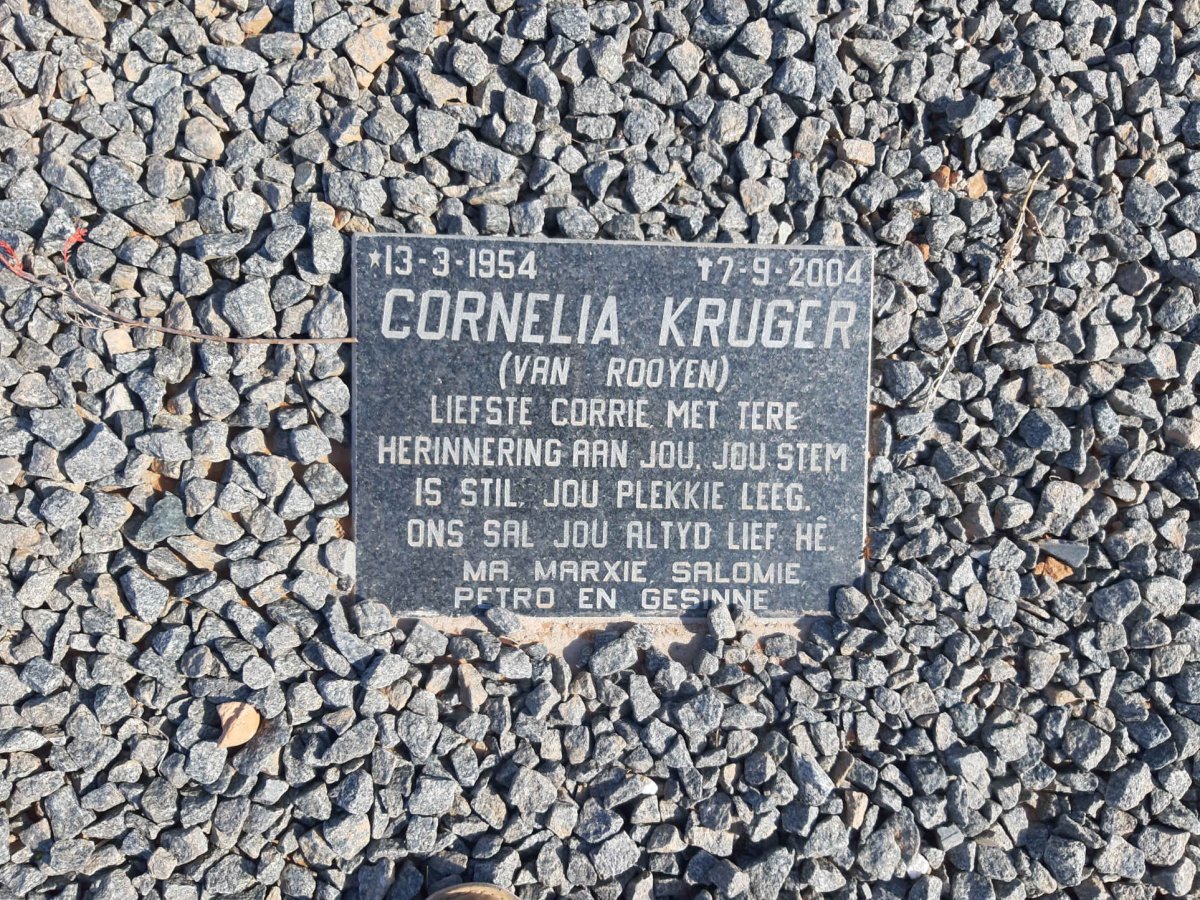 KRUGER Cornelia nee VAN ROOYEN 1954-2004