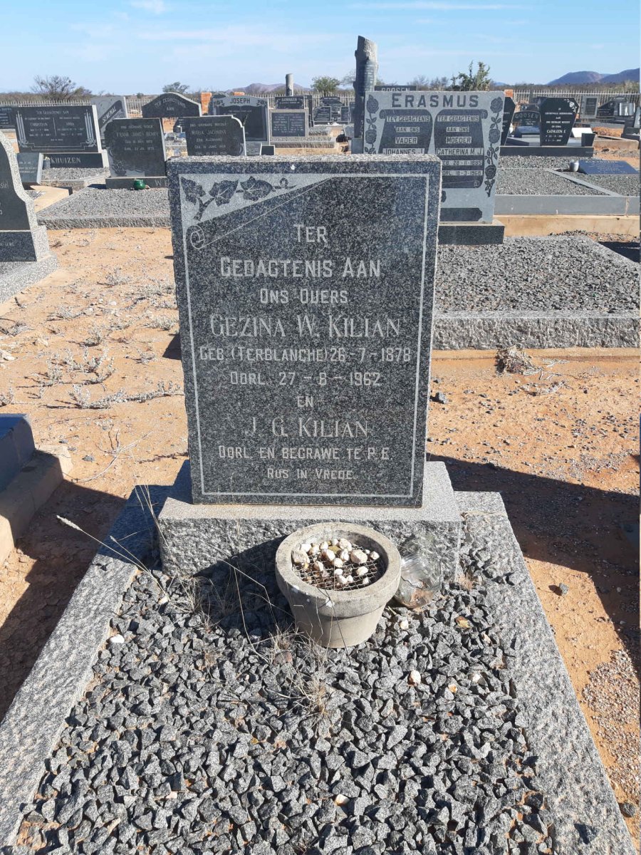 KILIAN J.G. &amp; Gezina W. TERBLANCHE 1878-1962