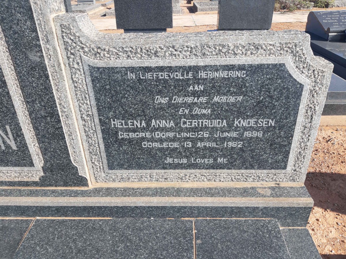 KNOESEN Helena Anna Gertruida nee DORFLING 1898-1982