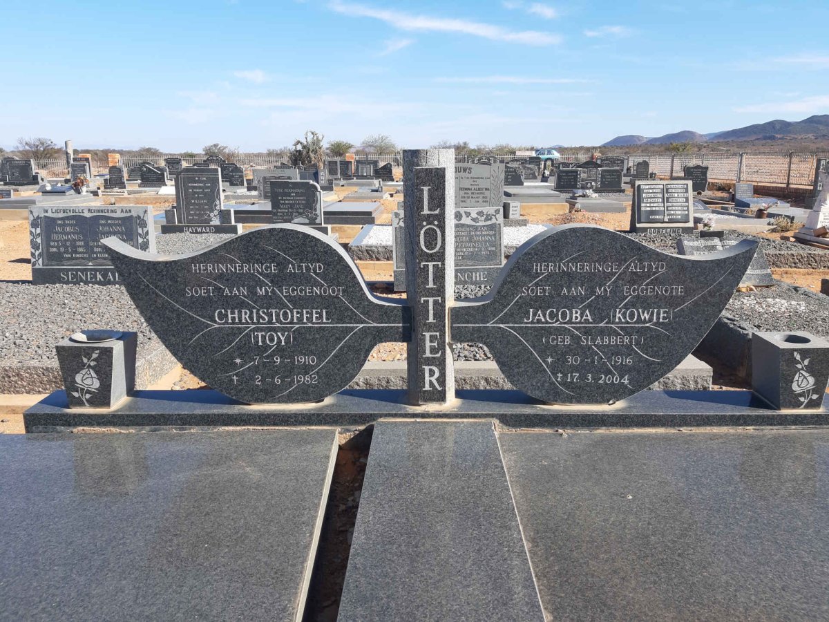LOTTER Christoffel 1910-1982 &amp; Jacoba SLABBERT 1916-2004
