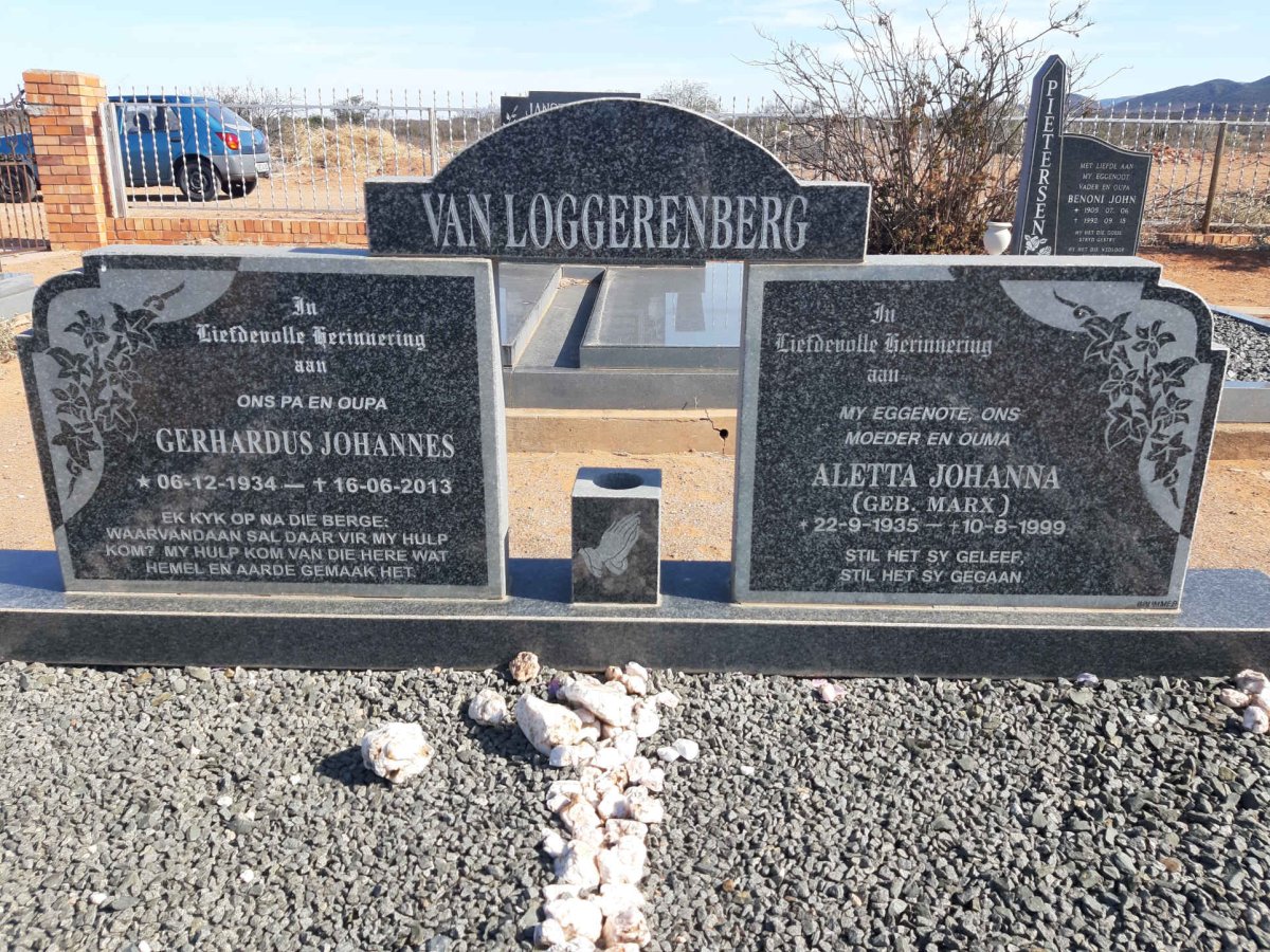 LOGGERENBERG Gerhardus Johannes, van 1934-2013 &amp; Aletta Johanna MARX 1935-1999
