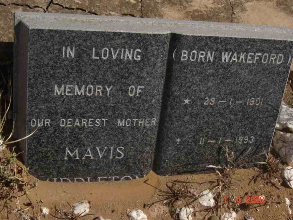 MIDDLETON Mavis nee WAKEFORD 1901-1993