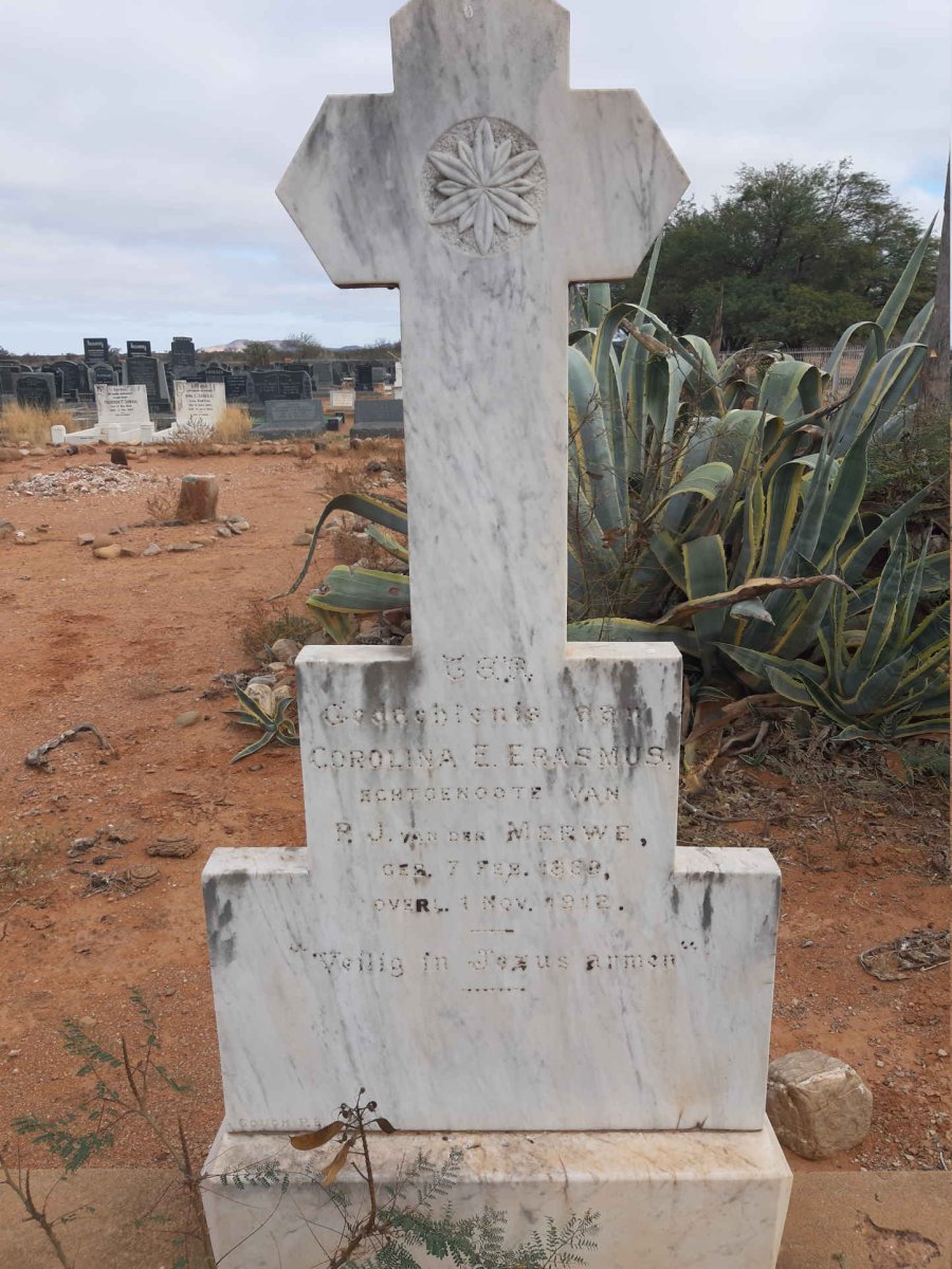 MERWE Corolina E., van der nee ERASMUS 1869-1912