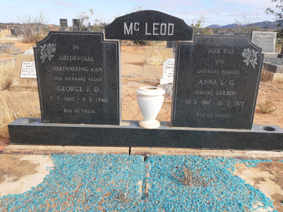 McLEOD George J.D. 1883-1940 &amp; Anna L.G. GERBER 1883-1975