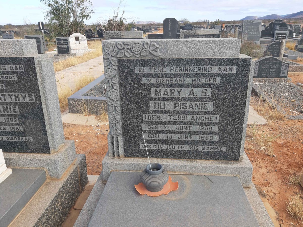PISANIE Mary A.S., du nee TERBLANCHE 1900-1969