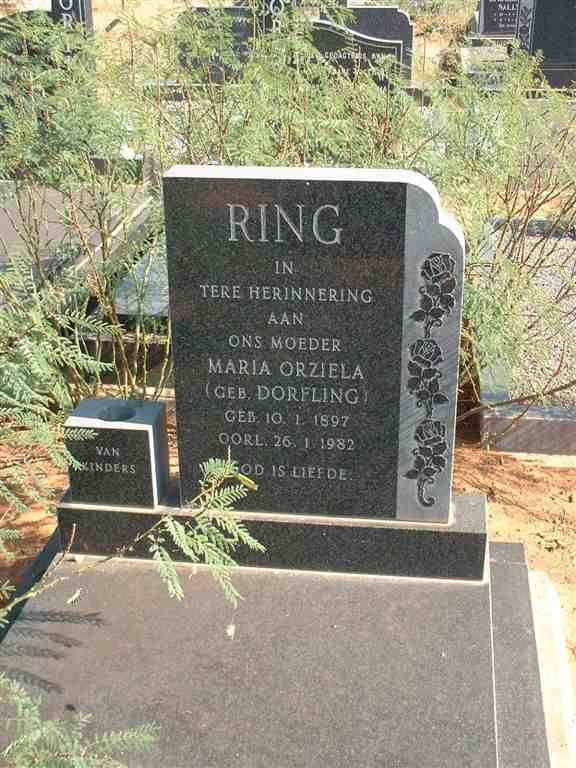 RING Maria Orziela nee DORFLING 1897-1982