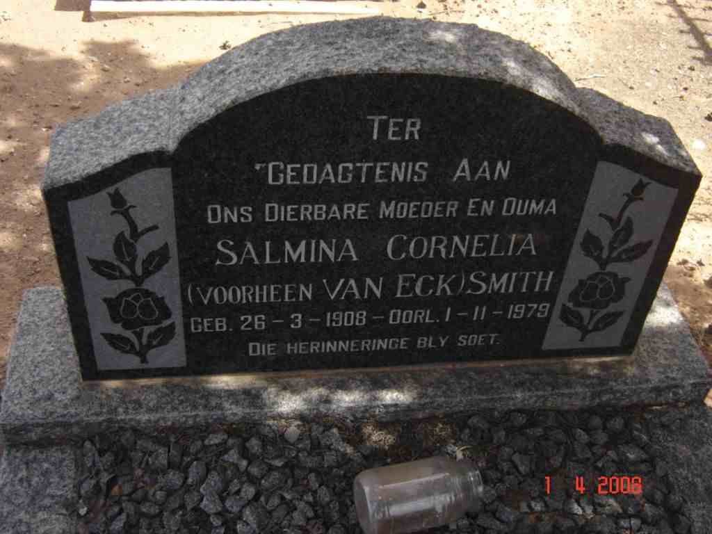 SMITH Salmina Cornelia nee VAN ECK 1908-1979