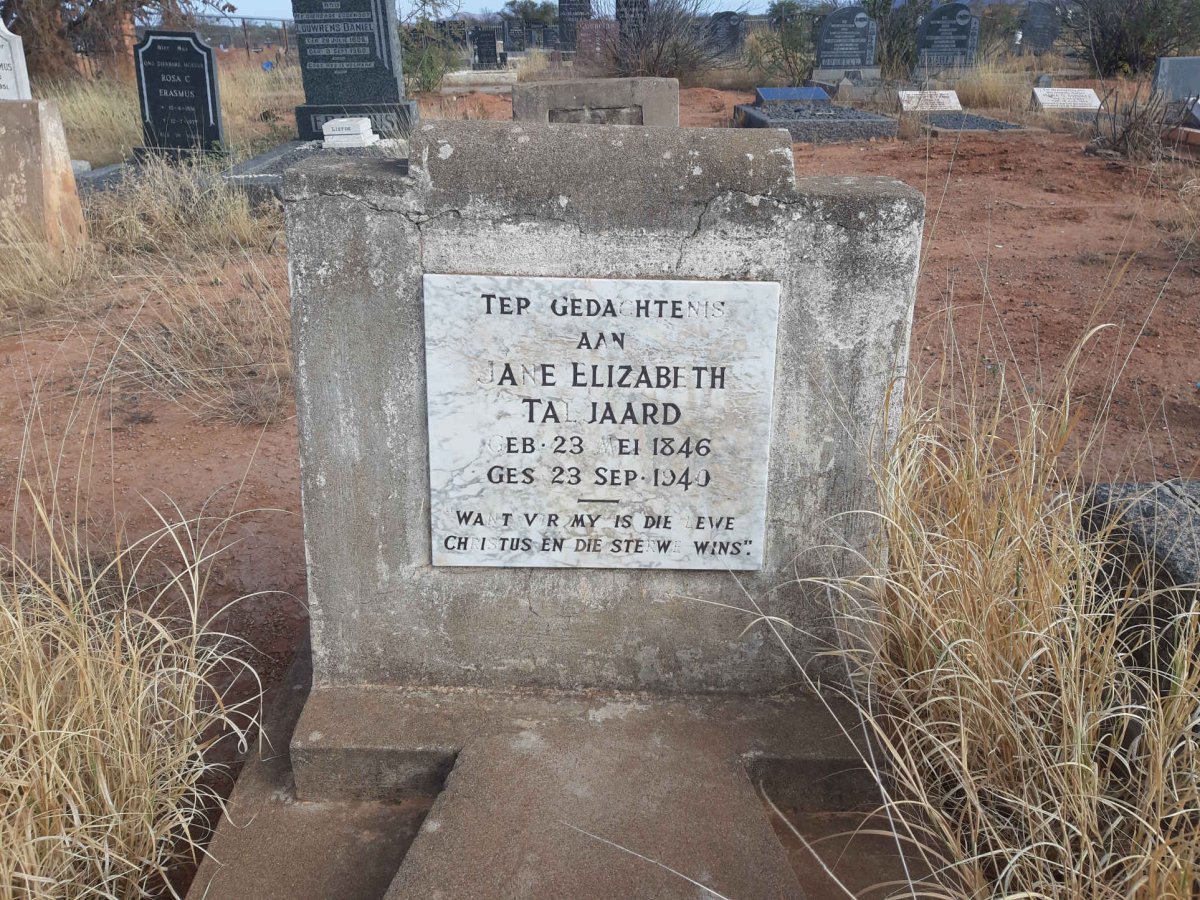 TALJAARD Jane Elizabeth 1846-1940