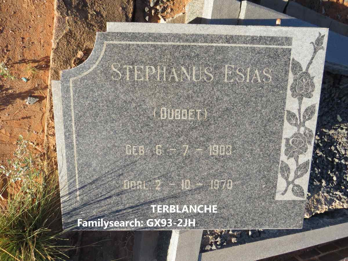 TERBLANCHE Stephanus Esias 1903-1970