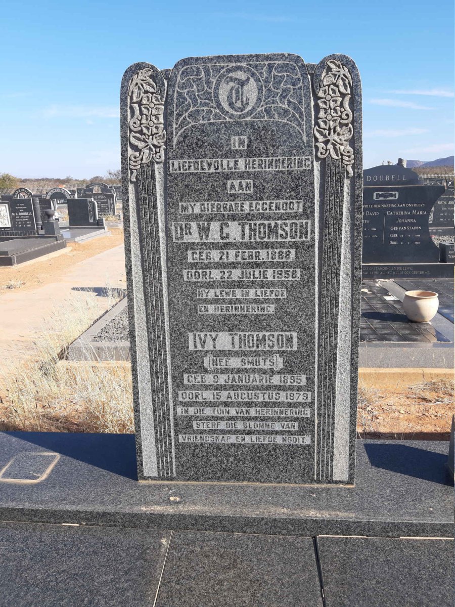 THOMSON W.G. 1886-1958 &amp; Ivy SMUTS 1895-1979
