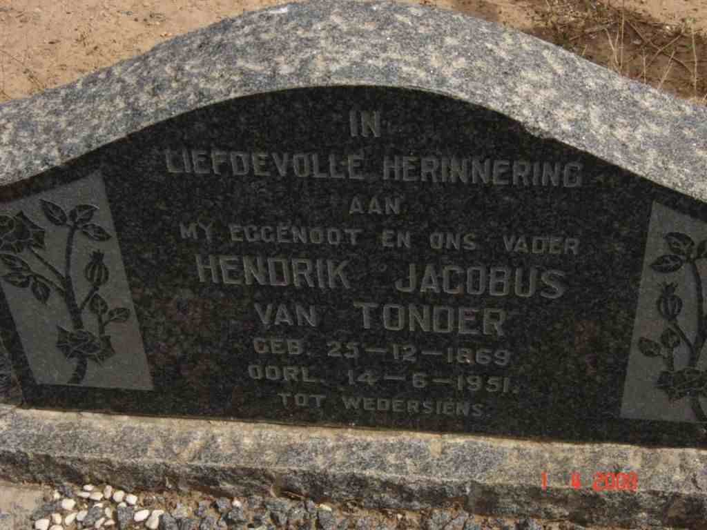TONDER Hendrik Jacobus, van 1869-1951