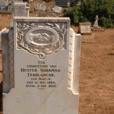 TERBLANCHE Hester Susanna née NORTJE 1884-1930