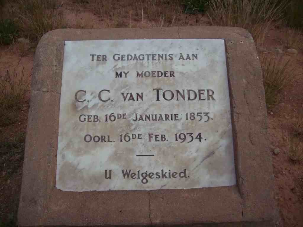 TONDER C.C., van 1853-1934