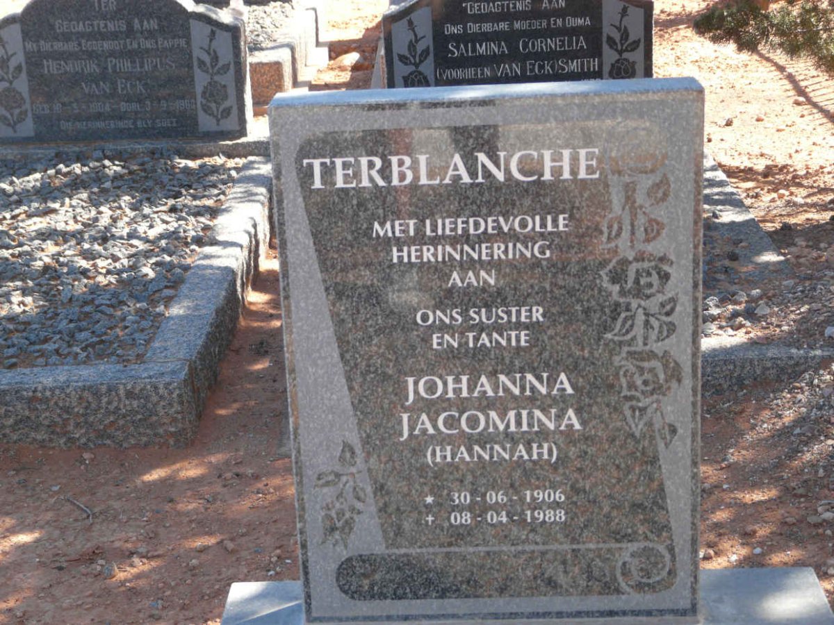 TERBLANCHE Johanna Jacomina 1906-1988